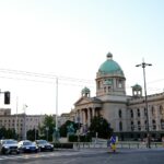 Edificio parlamentario de Serbia, fotografía de archivo