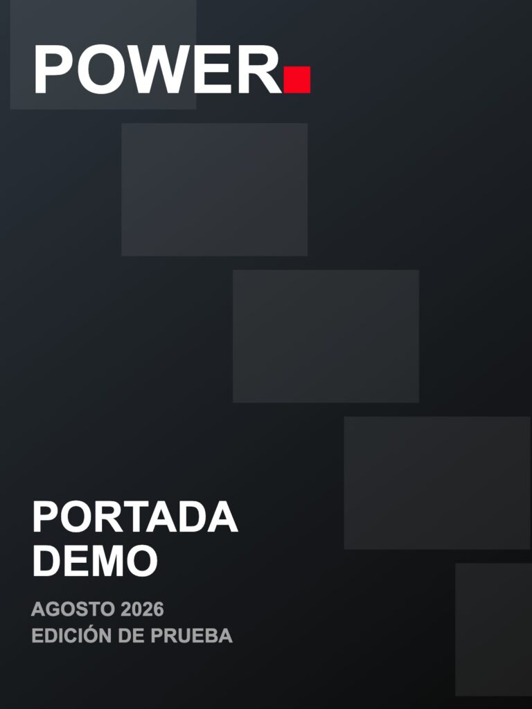 Portada de demostración de POWER Revista, Agosto 2026